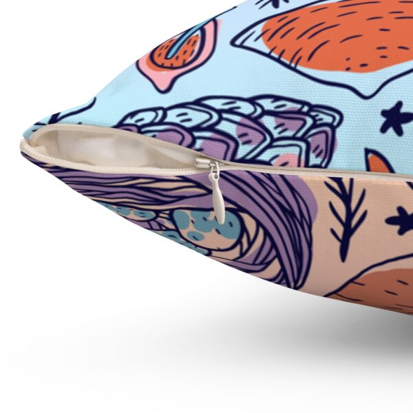 Spun Polyester Square Pillow - Bird Pattern Dual Color - Image 2
