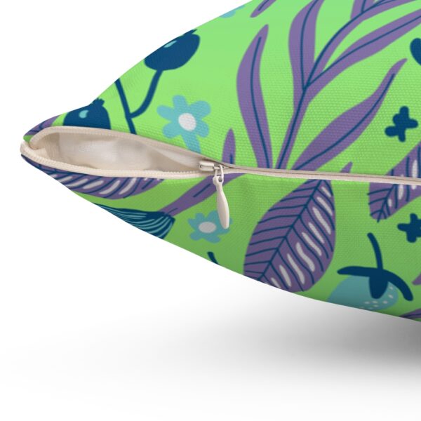 Spun Polyester Square Pillow - Berry Leafy Pattern - Image 3
