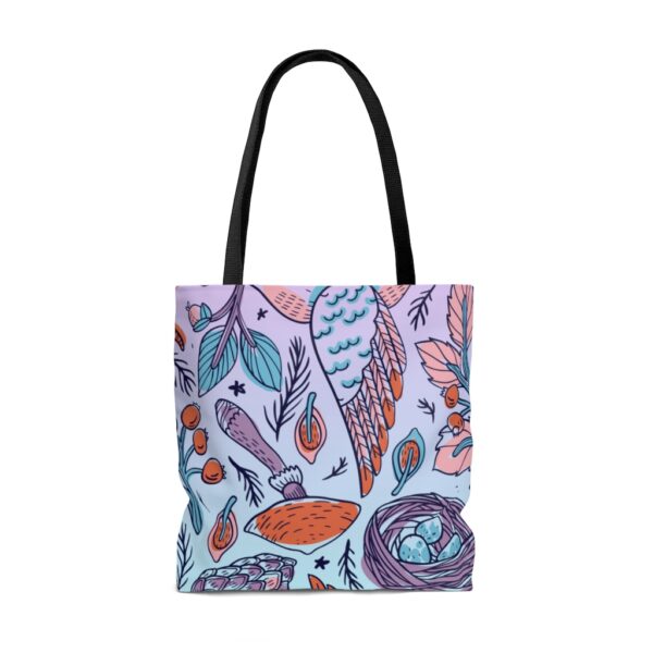 Tote Bag - Bird Pattern Blue/Purple - Image 2
