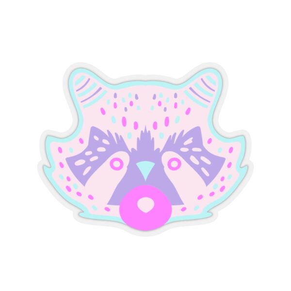 Kiss-Cut Stickers- Racoon Face Pastel - Image 4