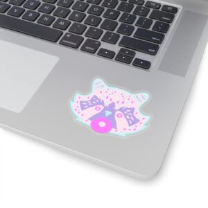 Kiss-Cut Stickers- Racoon Face Pastel