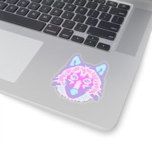 Kiss-Cut Stickers - Wolf Face Pastel