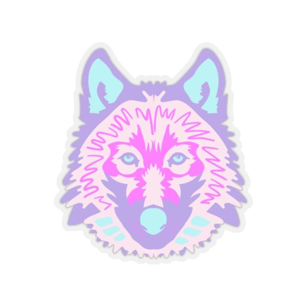 Kiss-Cut Stickers - Wolf Face Pastel - Image 2