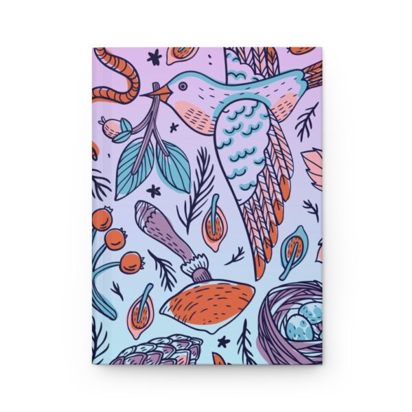 Hardcover Journal Matte - Bird Pattern Blue/Purple - Image 2