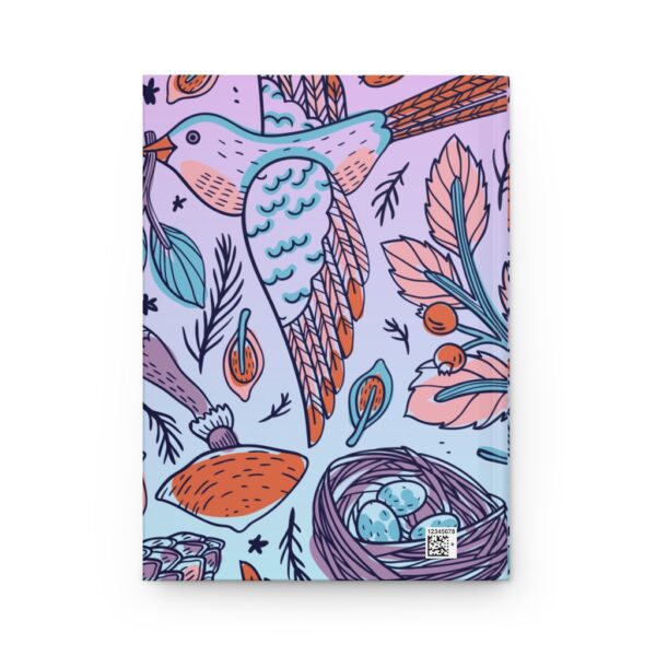 Hardcover Journal Matte - Bird Pattern Blue/Purple - Image 3