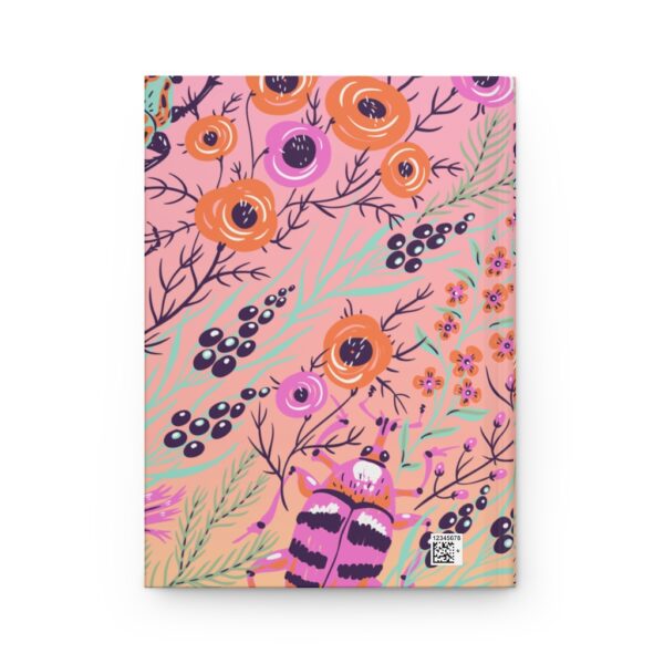 Hardcover Journal Matte - Weevil Insect Pattern Pink/Orange - Image 3