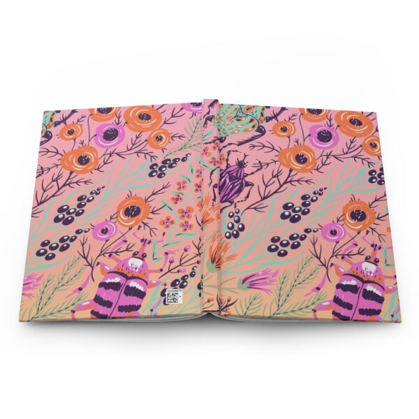 Hardcover Journal Matte - Weevil Insect Pattern Pink/Orange - Image 6