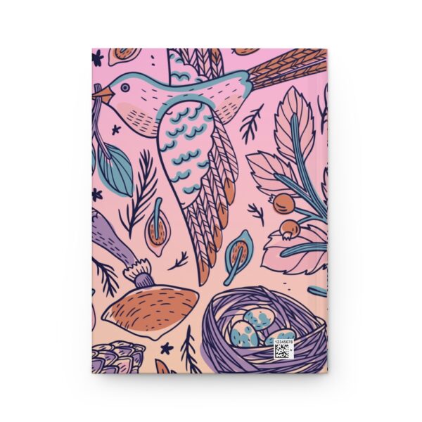 Hardcover Journal Matte - Bird Pattern Pink/Orange - Image 3