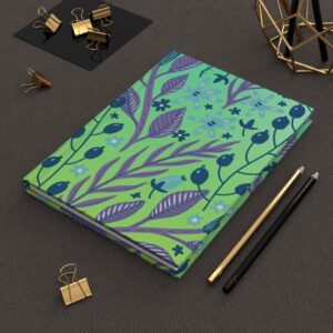 Hardcover Journal Matte - Berry Leafy Pattern
