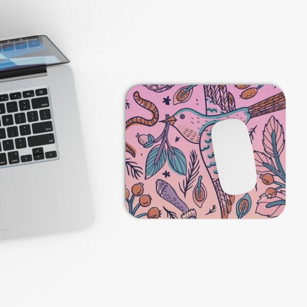 Mouse Pad  - Bird Pattern Pink/Orange