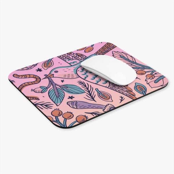 Mouse Pad  - Bird Pattern Pink/Orange - Image 4
