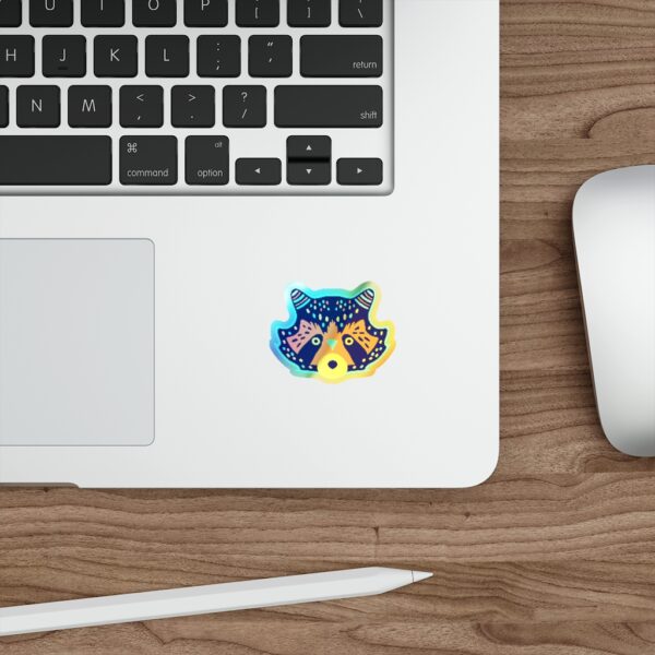 Holographic Die-cut Sticker Racoon Face - Image 7