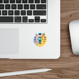 Holographic Die-cut Stickers Bear Face