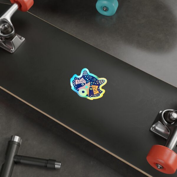 Holographic Die-cut Sticker Racoon Face - Image 3