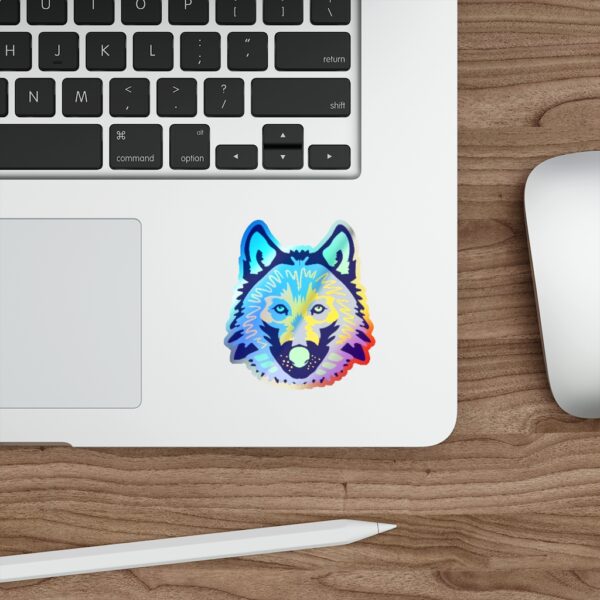 Holographic Die-cut Sticker Wolf Face - Image 10