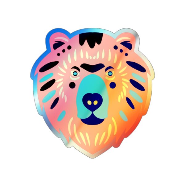 Holographic Die-cut Stickers Bear Face - Image 5