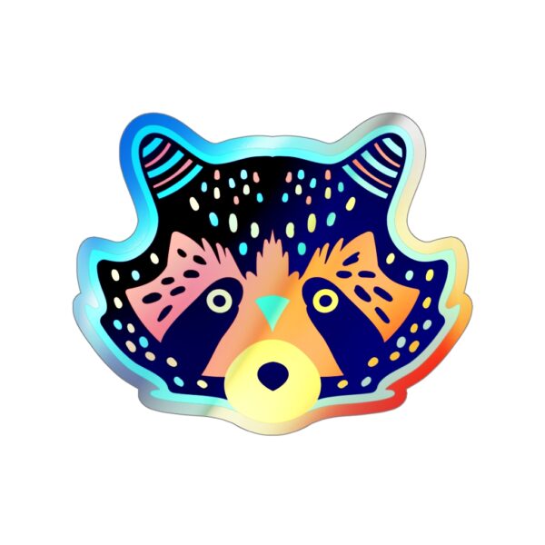 Holographic Die-cut Sticker Racoon Face - Image 9