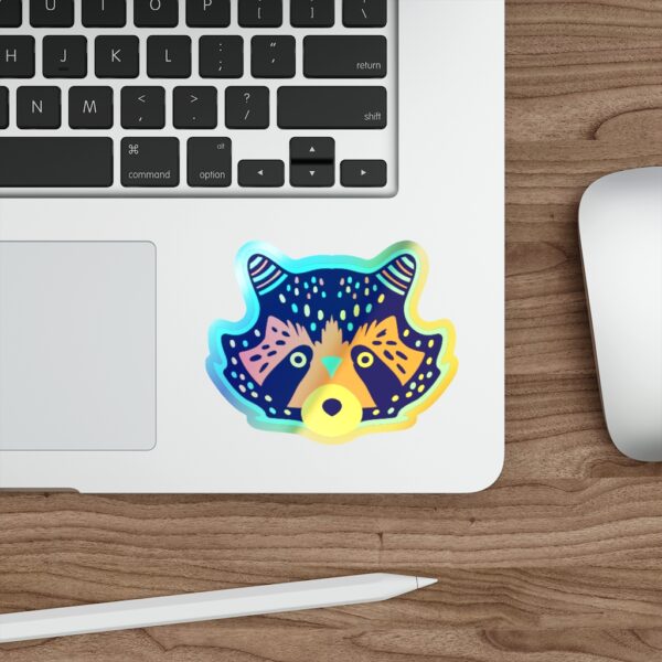 Holographic Die-cut Sticker Racoon Face - Image 11