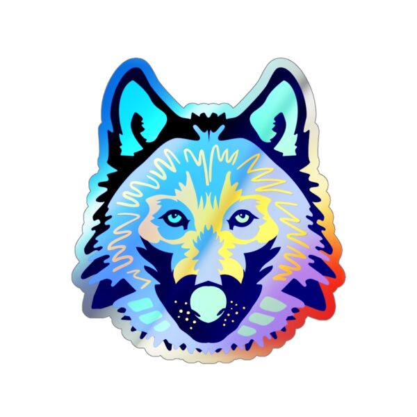 Holographic Die-cut Sticker Wolf Face - Image 12