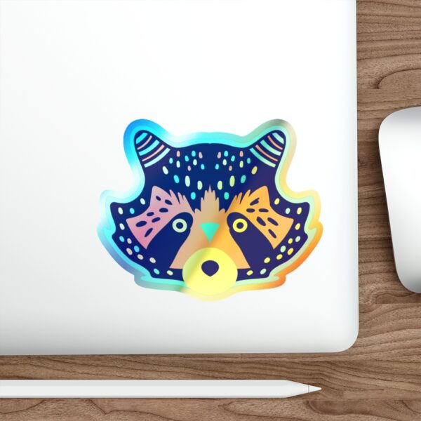Holographic Die-cut Sticker Racoon Face - Image 15