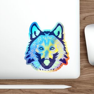Holographic Die-cut Sticker Wolf Face