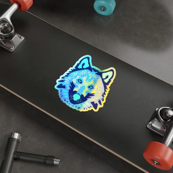 Holographic Die-cut Sticker Wolf Face - Image 3