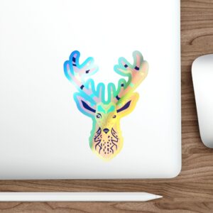 Holographic Die-cut Stickers Deer Face