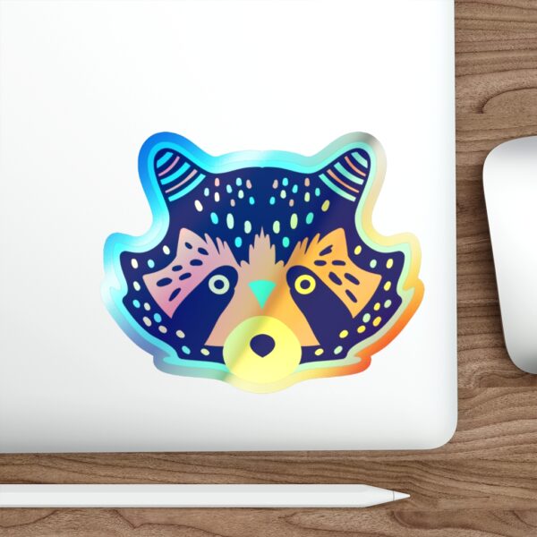 Holographic Die-cut Sticker Racoon Face - Image 18