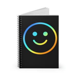 Rainbow Smile Outline (spiral, lined notebook)