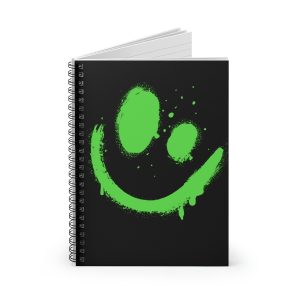 Graffiti Green Smile (spiral, lined notebook)
