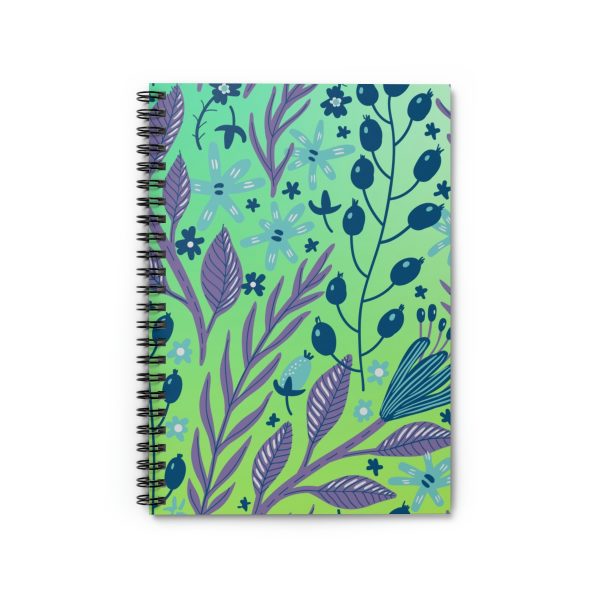 Berry Leafy - Green Glow (spiral, lined notebook) - Image 2