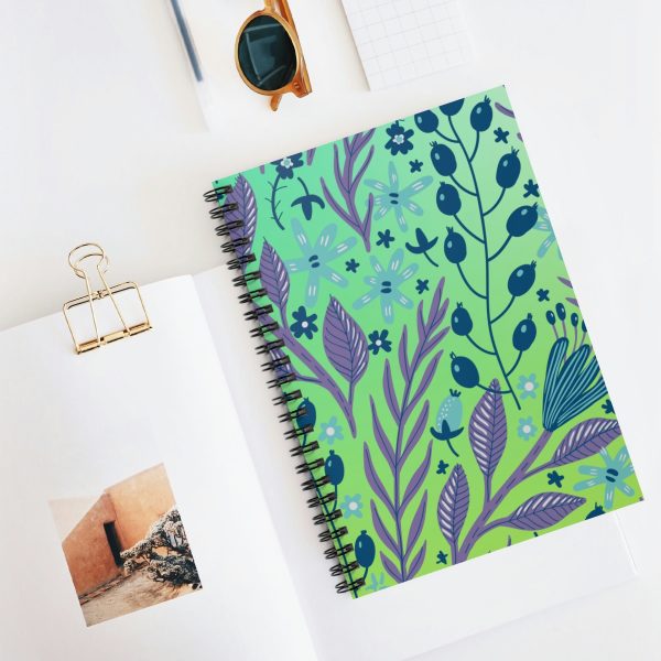 Berry Leafy - Green Glow (spiral, lined notebook) - Image 5