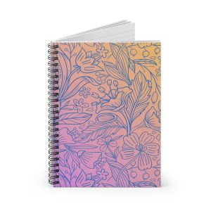 Floral Ink Sunrise (spiral, lined notebook)